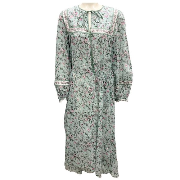 Isabel Marant Etoile Light Green Greila Floral Printed Midi Dress